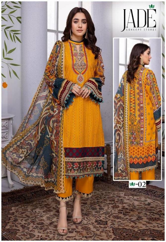 Jade Jahan Ara Designer Fancy Wear Heavy Karachi Cotton Dress Material Collection
